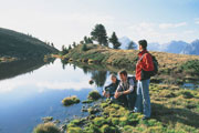 Wanderung in den Bergen rund um Landeck in Tirol.